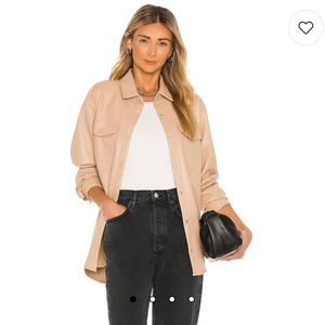 NWT - Beige Frida Vegan Leather Shirt in Beige - Bardot - SZ med